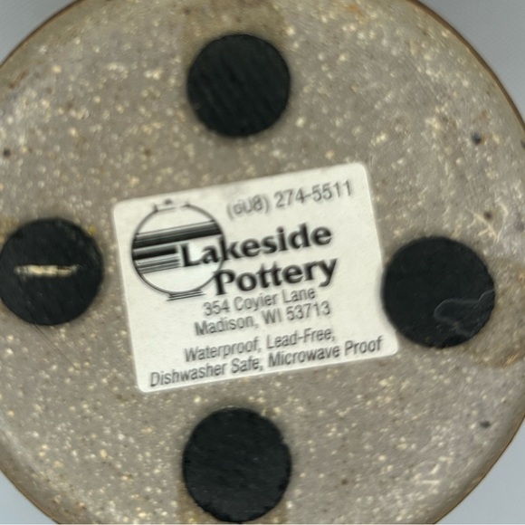 Vintage Lakeside Pottery handmade ceramic pottery brown & green vase art pottery - Picture 6 of 6